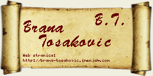 Brana Tošaković vizit kartica